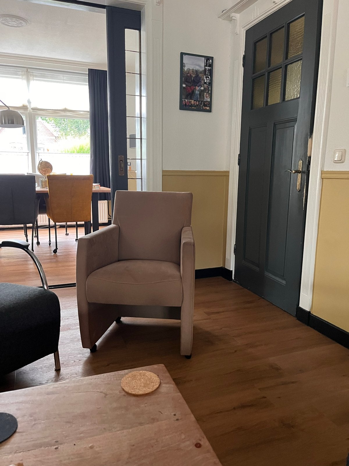 Comfortabele fauteuil - Gebruikt, geelkleurig, Ophalen, Gebruikt, 75 tot 100 cm, Stof