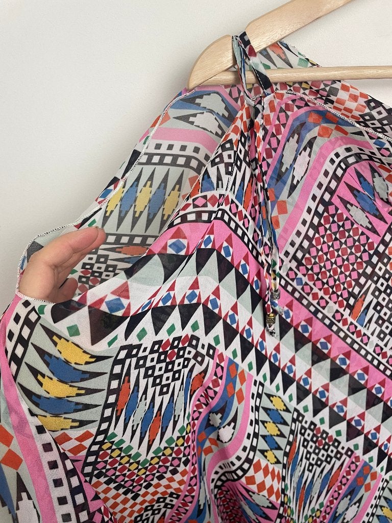 Tessa Koops bohemian tuniek jurk maat XL roze geometrisch, Kleding | Dames, Herenstraat 15C / 29, 1015 BZ Amsterdam, Tessa Koops Wholesale B.V.