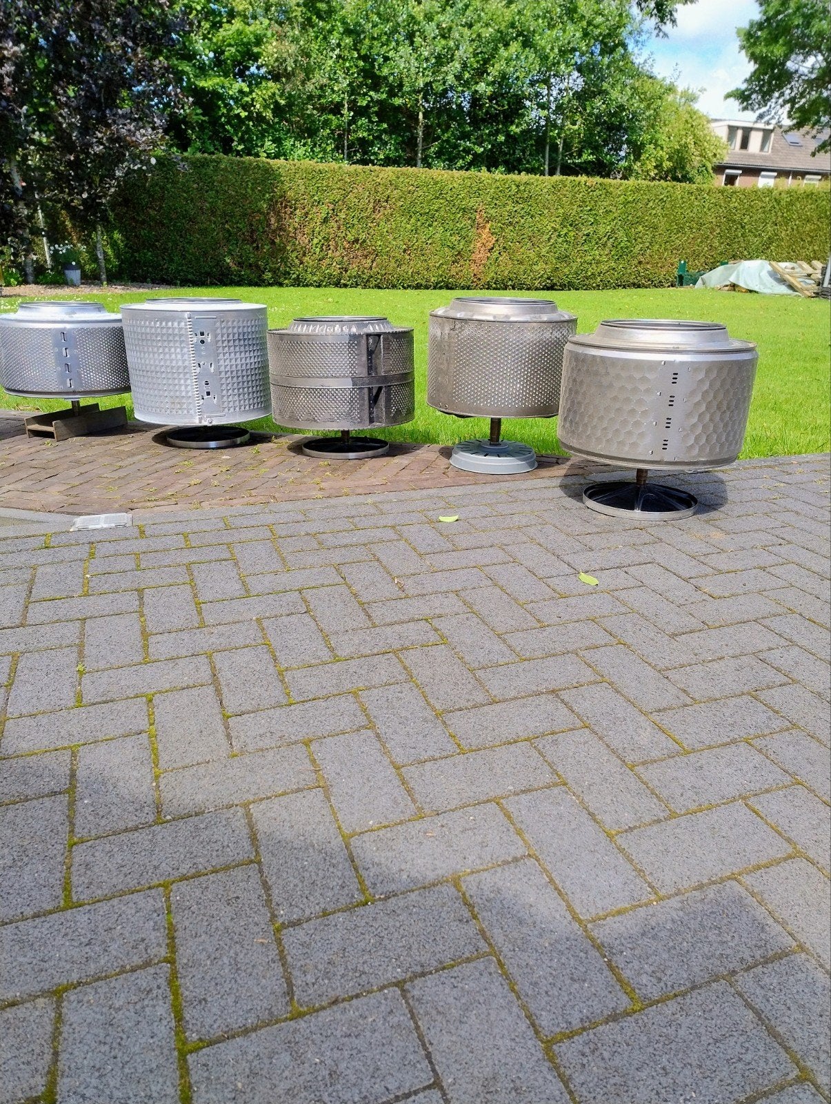 Vuurkorf inclusief stevige voet en losse trommels, Tuin en Terras, Ophalen of Verzenden, Gebruikt