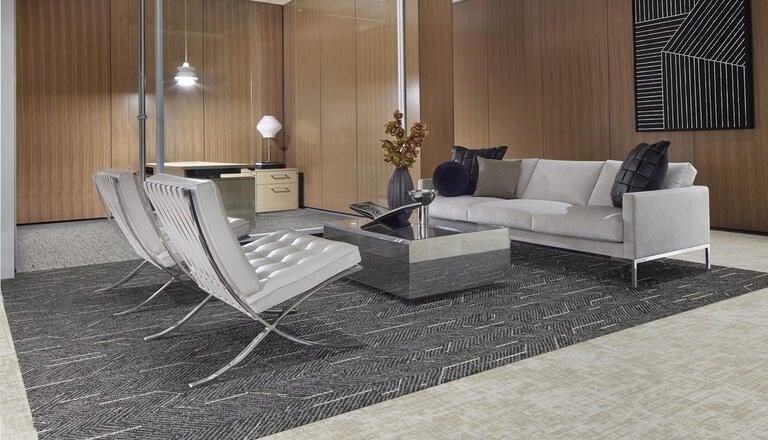 Nieuwe Design tapijttegels van Interface Angular Times, 75 m² of meer, Nieuw, Ophalen of Verzenden, Tapijttegels