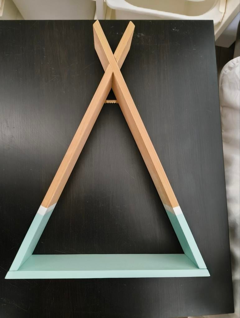 Decoratief Tipitent wandrekje (2 stuks) - mintgroen/hout, Ophalen of Verzenden, Zo goed als nieuw, Minder dan 140 cm, Minder dan 70 cm