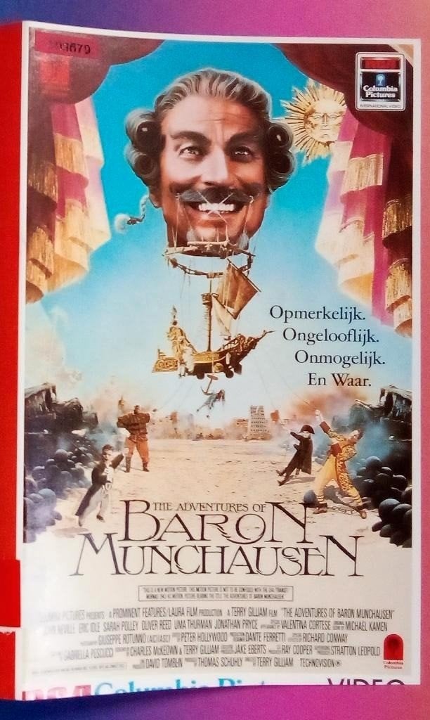 VHS - Baron van Munchhausen - NL Ex-Rental, Nederlands ondertiteld, Alle leeftijden, Ophalen of Verzenden, Actie en Avontuur