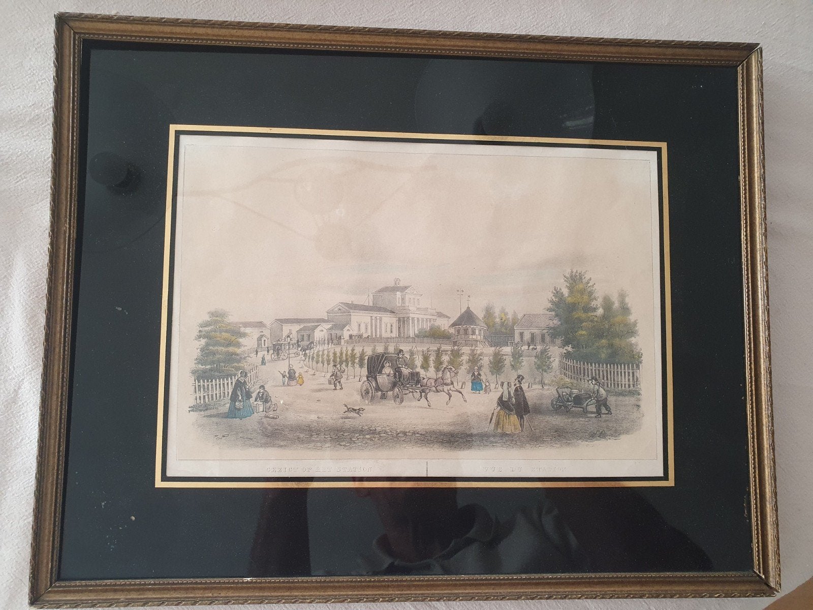 Litho Den Haag Eerste Station Hollands Spoor (1843) HW Last, Ophalen