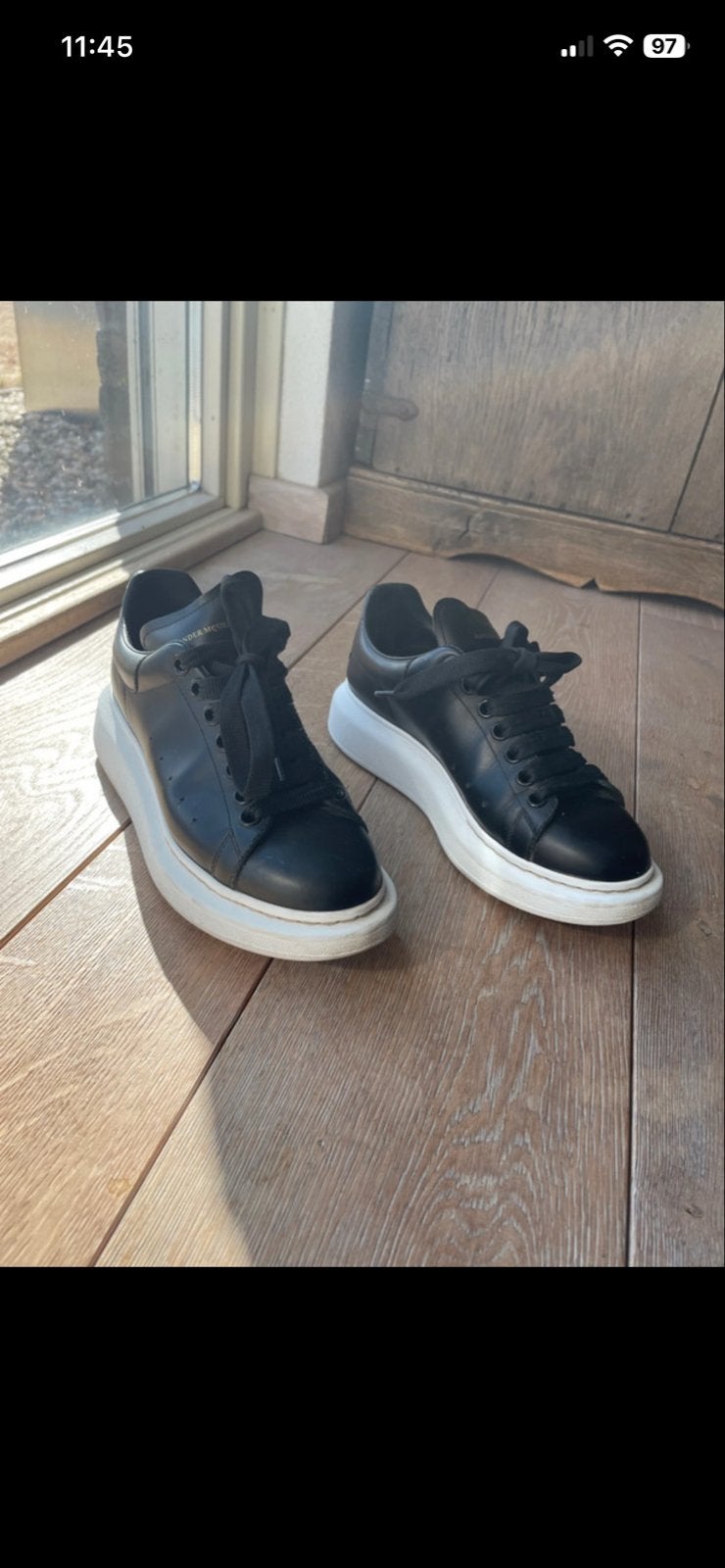 Alexander McQueen Oversized Sneakers Zwart Maat 39, Verzenden, Zwart, Sneakers of Gympen, Gedragen
