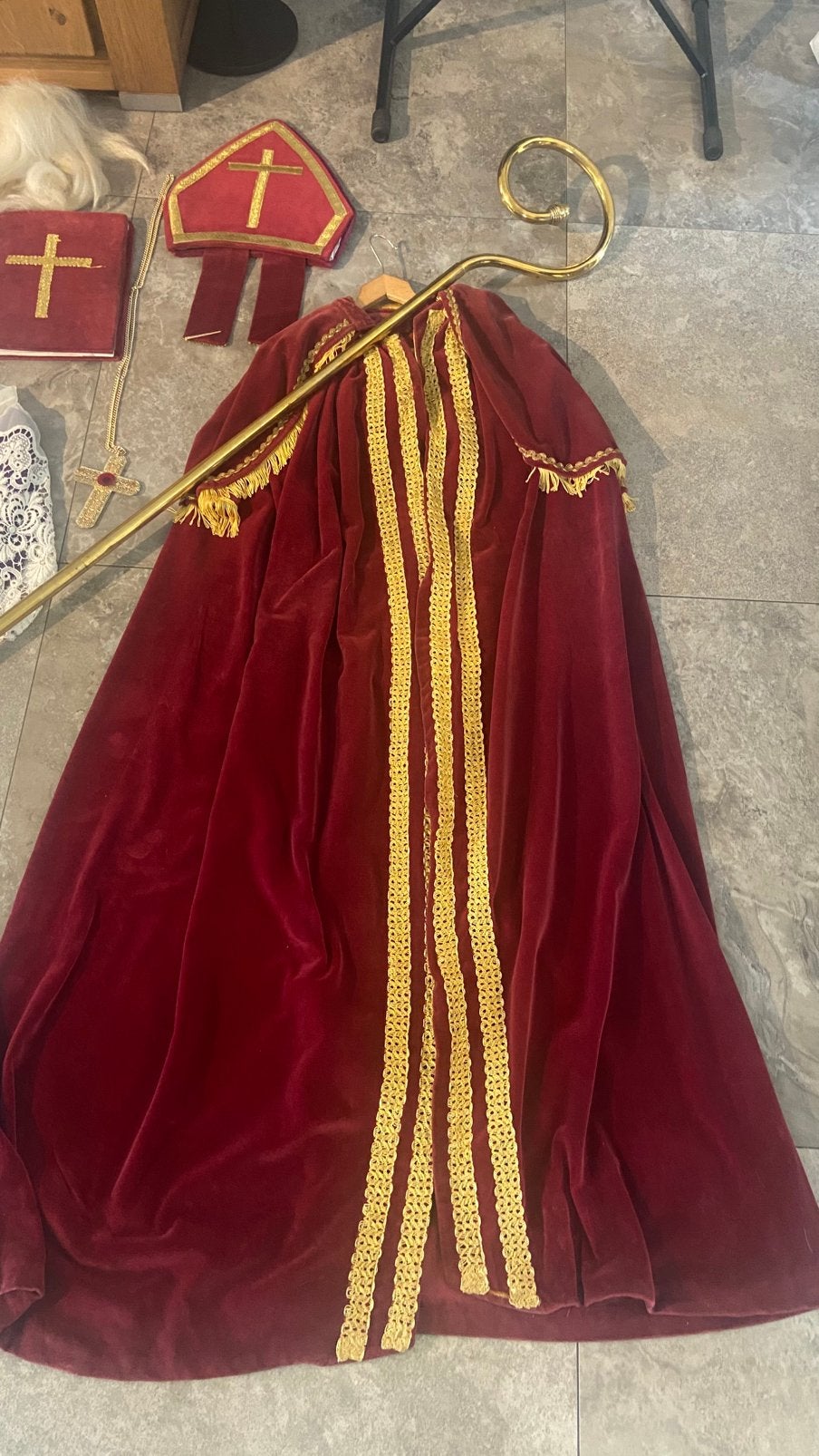 Professionele Sinterklaas pak en drie pieten pakken, Ophalen, Gedragen, Kostuum of Pak