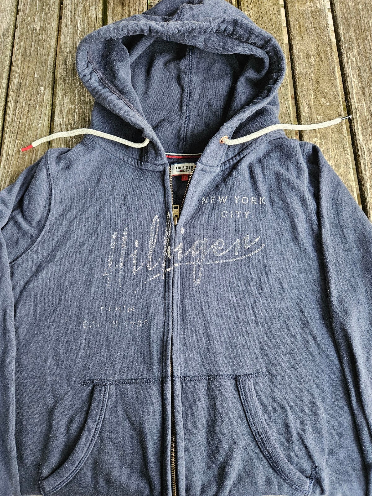 Tommy Hilfiger Denim Hoodie Maat L, Kleding | Heren, Truien en Vesten, Maat 52/54 (L), Blauw, Ophalen of Verzenden, Gedragen