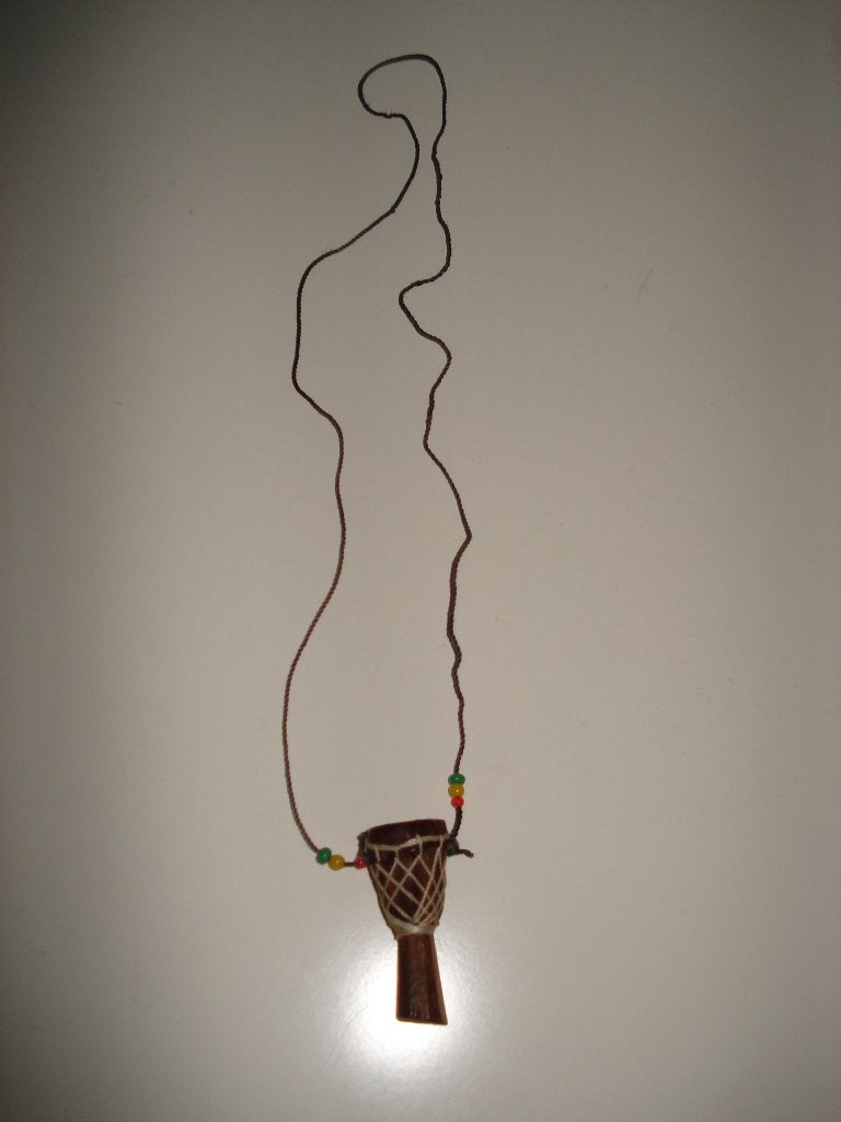 Ketting met Drumhanger uit Afrika, Ophalen of Verzenden, Bruin, Overige materialen