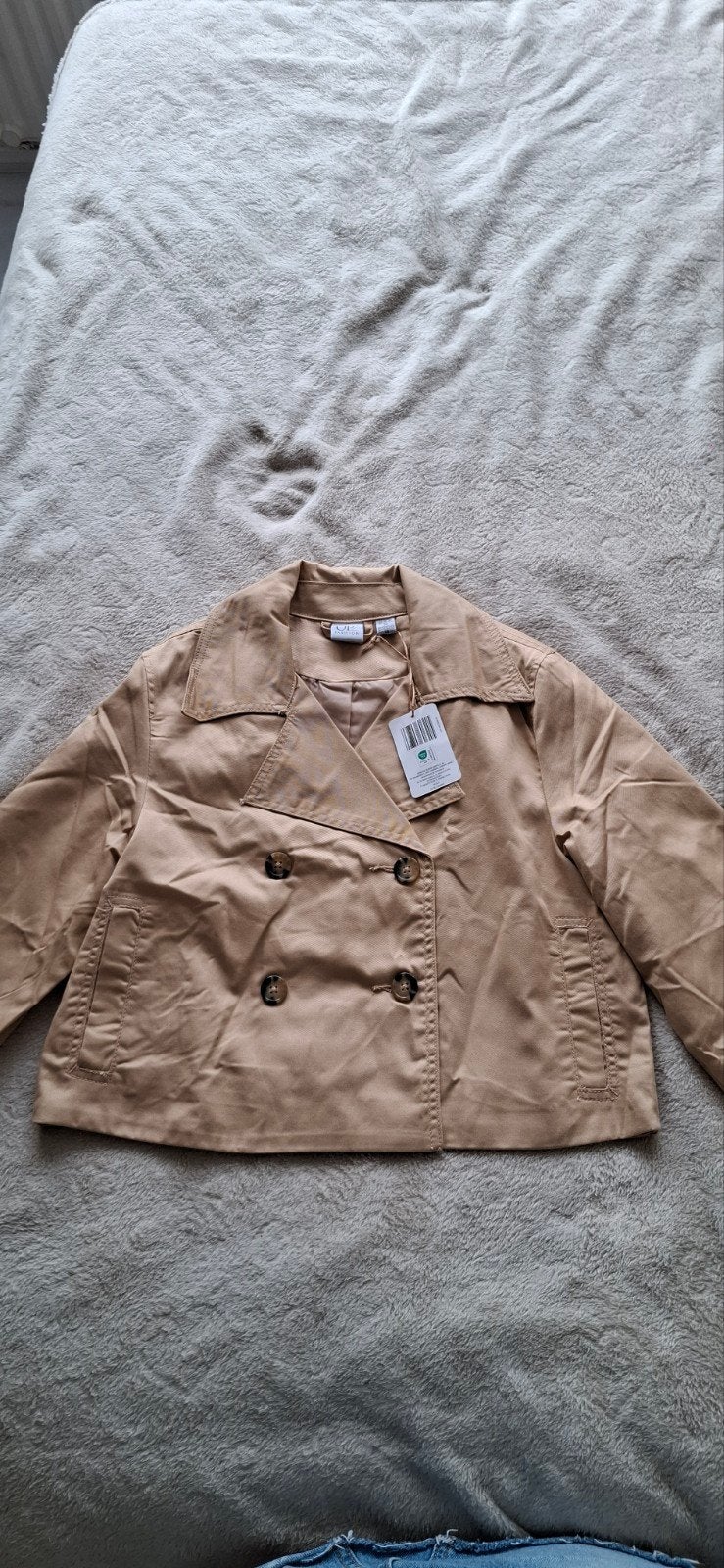 UP2 Fashion korte jasje/trenchcoat maat 38, Maat 38/40 (M), UP2 Fashion, Beige, Nieuw
