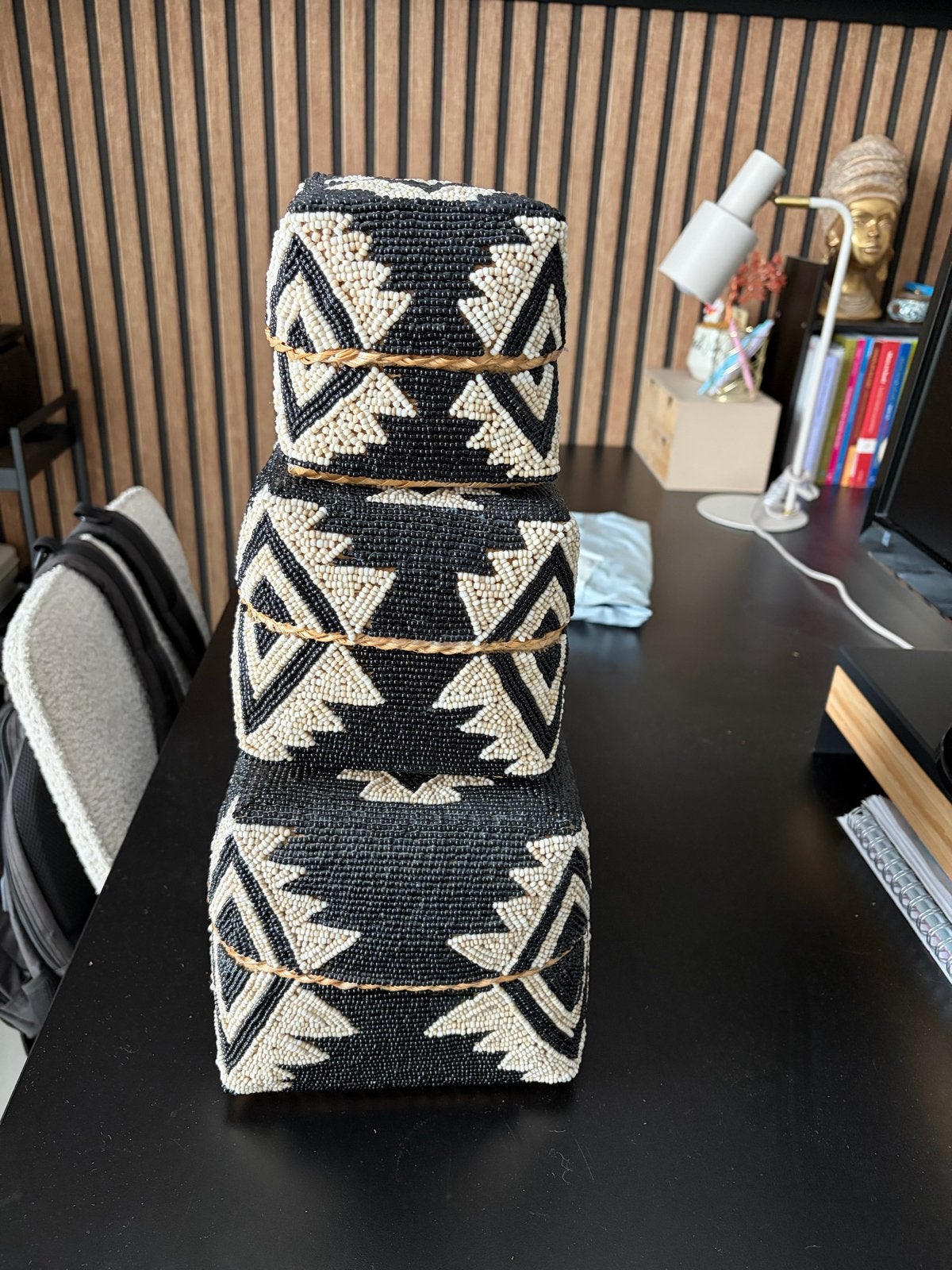 Set van 3 handgemaakte manden uit Bali, Huis en Inrichting, Woonaccessoires | Schalen en Manden, Overige materialen, Gebruikt