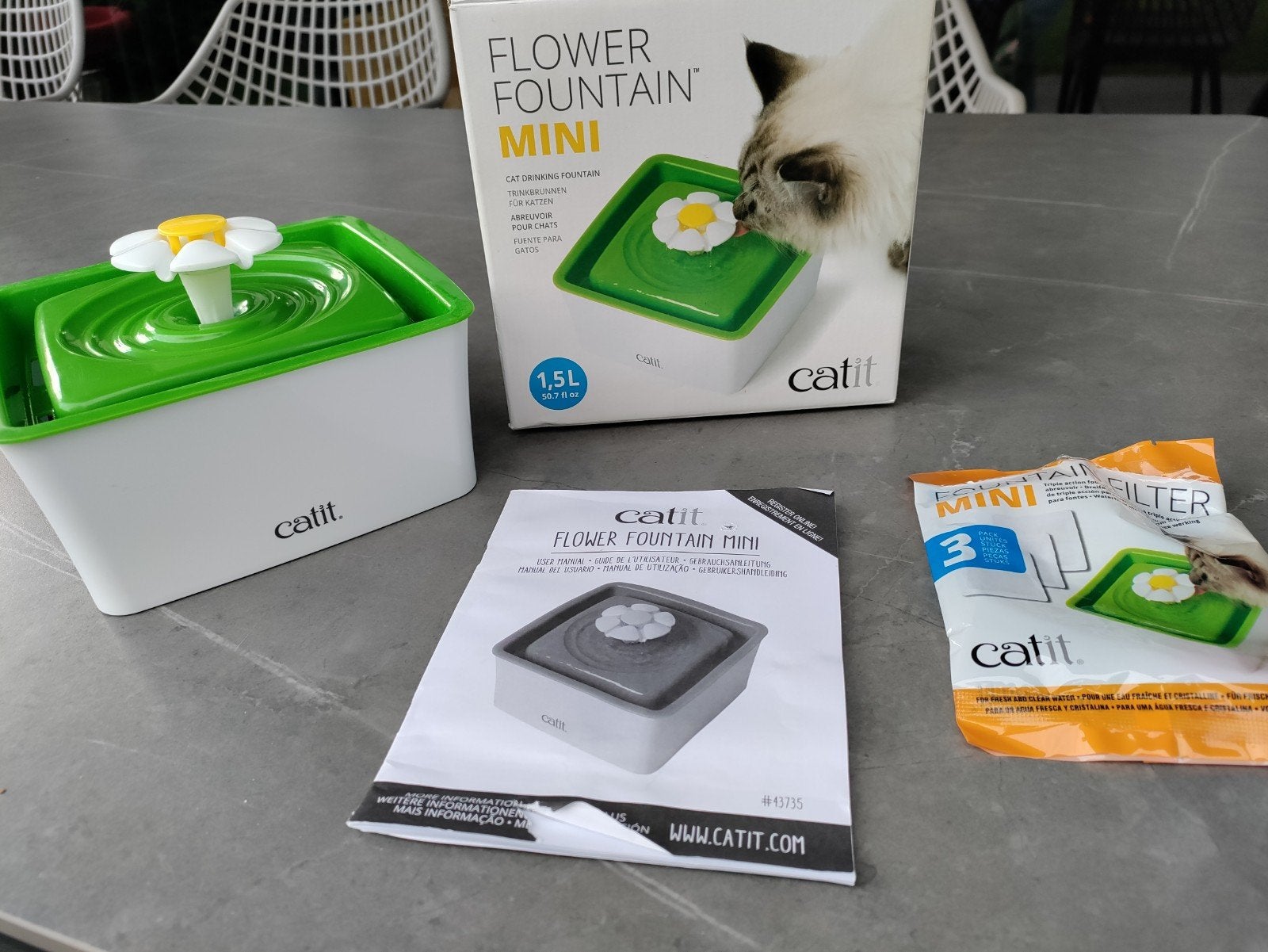 Catit flower fountain mini drinkfontein, Ophalen of Verzenden, Gebruikt