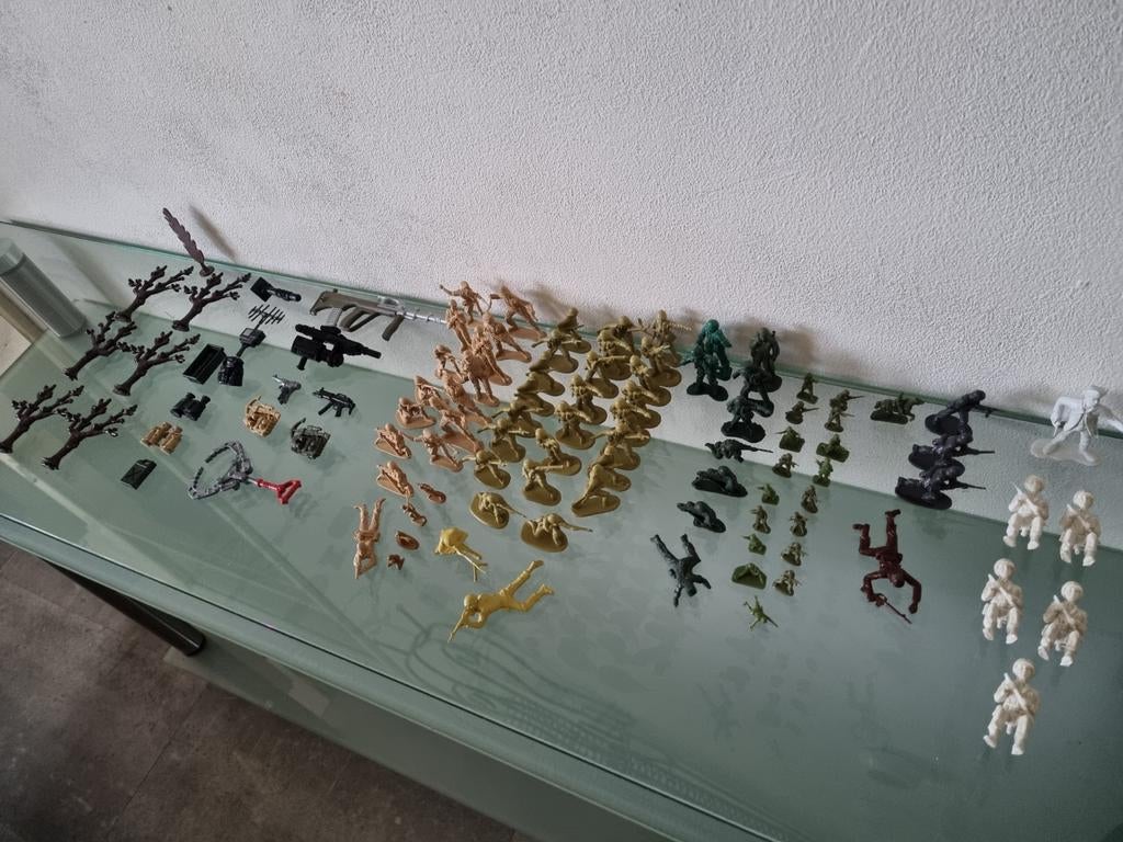 '70/80,VNT,104-delig,ARMY MEN+ACCES,Div,Kunststof,Inwst!, Ophalen of Verzenden, Landmacht, Amerika, Miniatuur of Beeldje
