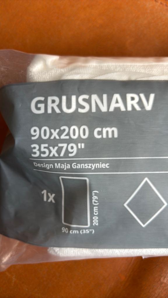 Ikea grusnarv matrasbeschermer 90 - 200, Ophalen, Eenpersoons, Nieuw, Wit