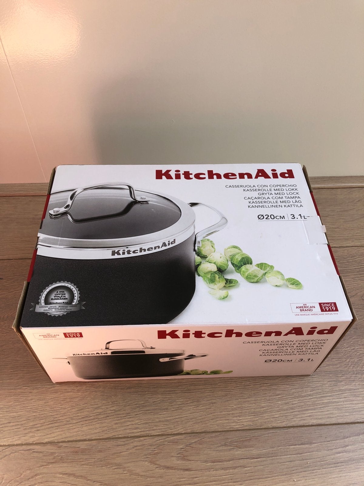 KitchenAid Kookpan met glazen deksel 20cm 3.1L, Kookpan of Snelkookpan, Inductieplaat, Nieuw, Ophalen of Verzenden