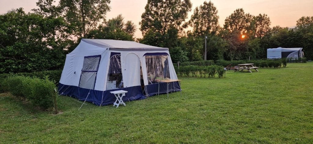Jametic Outdoor vouwwagen, Caravans en Kamperen, Vouwwagens, Ophalen, Blauw, Aanwezig, Jamet