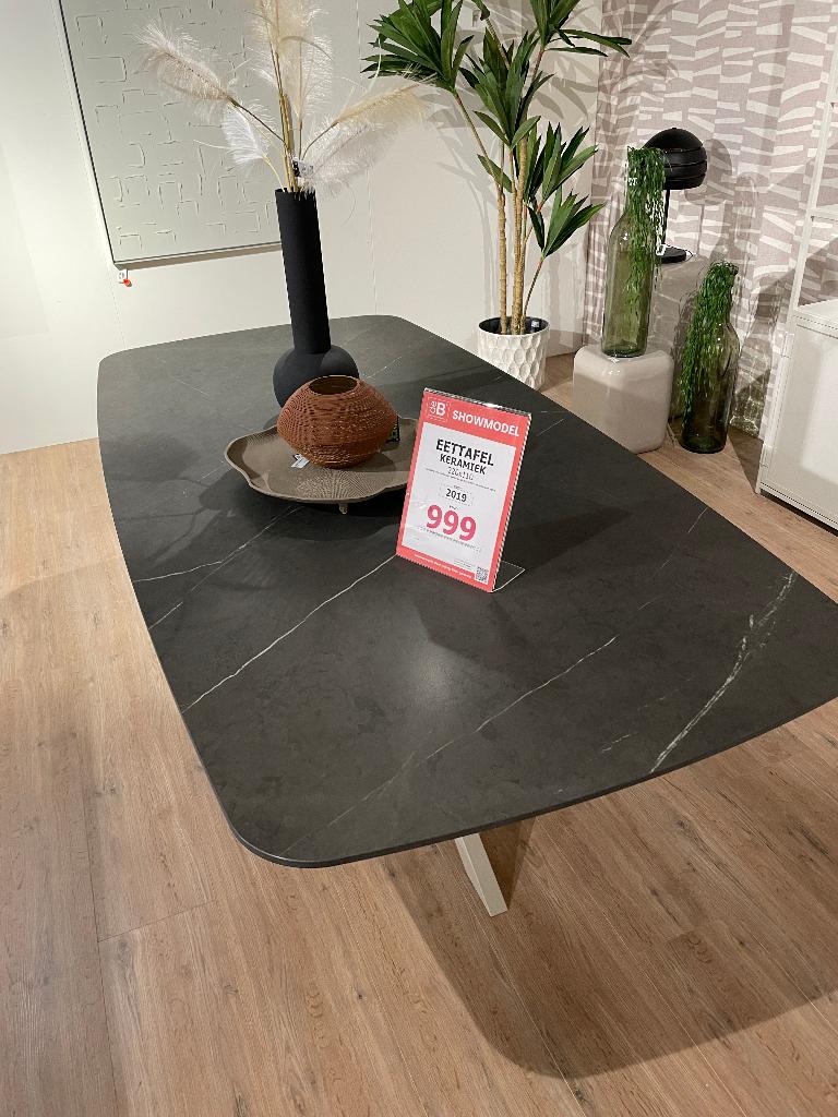 Showmodel Eettafel Keramiek, Ophalen, 100 tot 150 cm, Overige materialen, 200 cm of meer