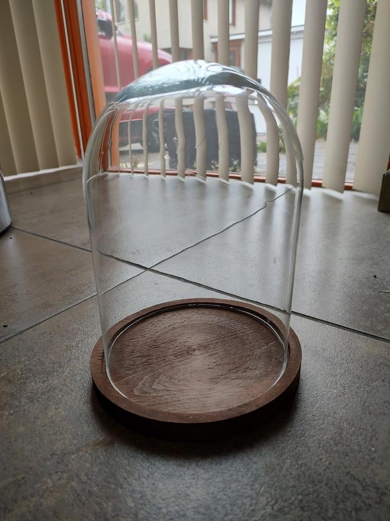 Antieke Mondgeblazen Glazen Stolp met Originele Voet, Ophalen
