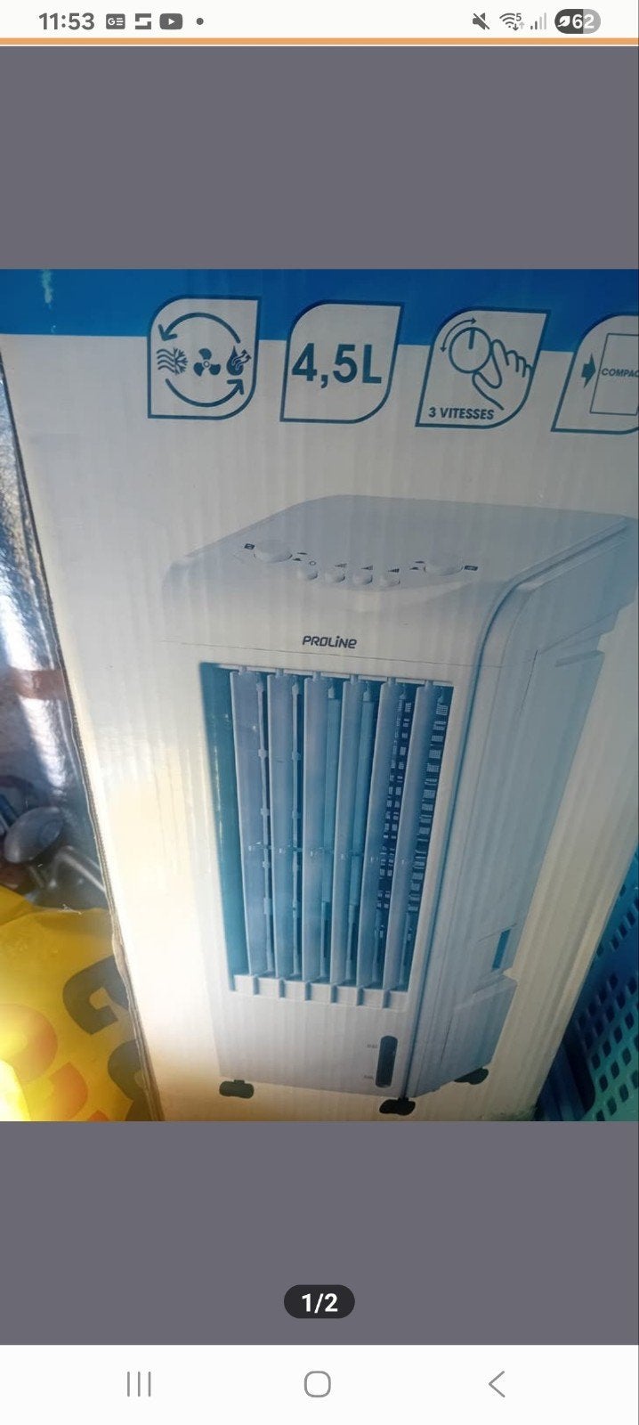Proline Mobiele Airco/Luchtkoeler 4.5L - 3 Snelheden, Witgoed en Apparatuur, Airco's, Minder dan 60 m³, 3 snelheden of meer, Ophalen of Verzenden