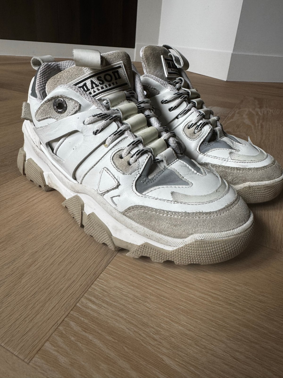 Mason Garments Sneakers Maat 38 - Wit/Beige, Ophalen of Verzenden, Gedragen, Wit, Sneakers of Gympen