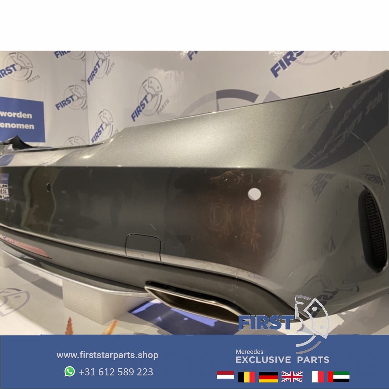 W218 CLS AMG ACHTERBUMPER COMPLEET ZWART WIT GRIJS 2011-2017, Gebruikt, -, Ophalen of Verzenden, Achter