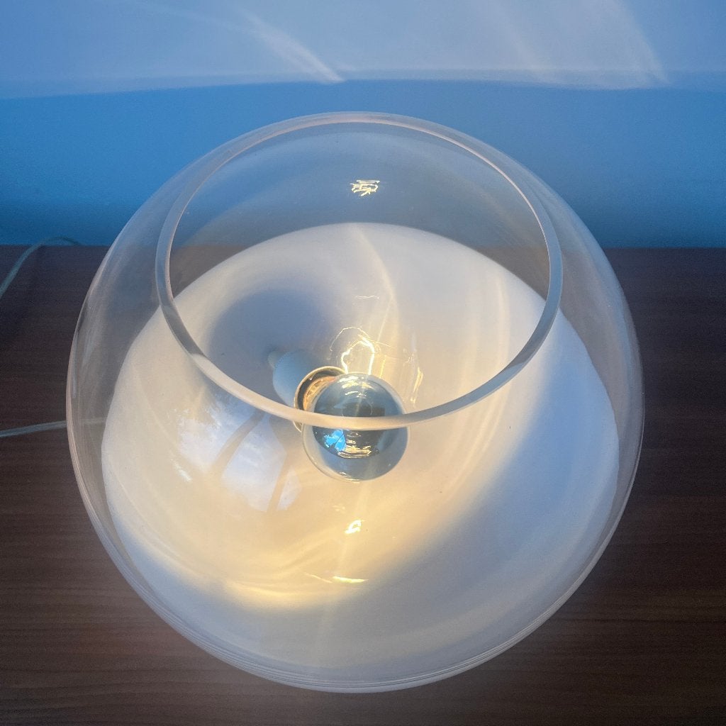 Vintage Ilu di Vetro design tafellamp glas bol met dimmer, Overige merken, 33 cm, Bollamp, Glas