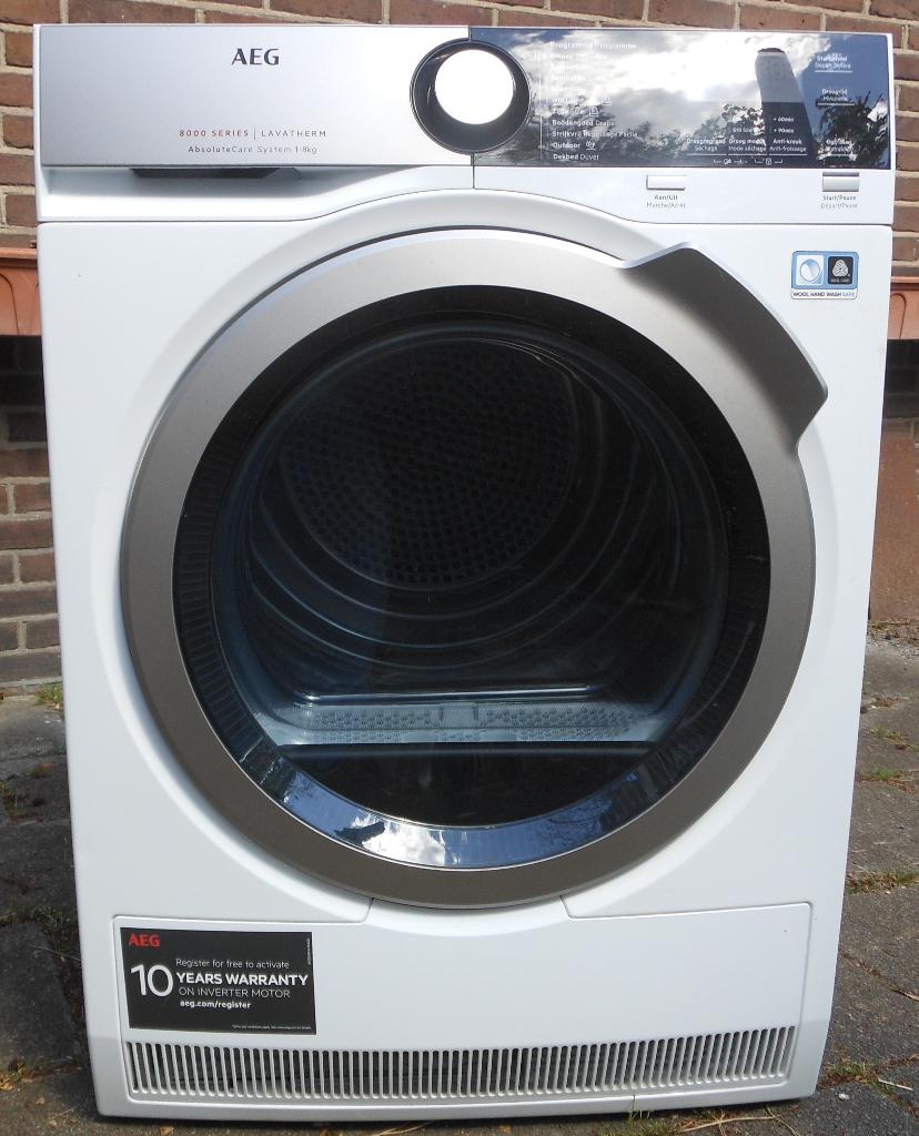 AEG warmtepomp wasdroger, Witgoed en Apparatuur, Ophalen, Minder dan 85 cm, 8 tot 10 kg, Zo goed als nieuw