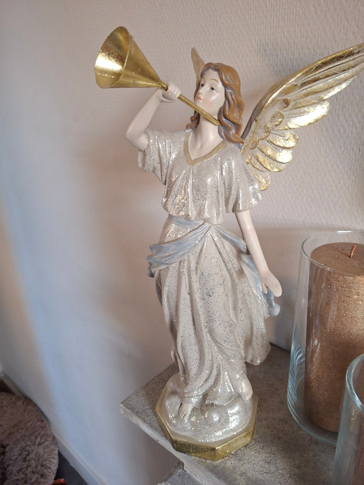 Super mooie engel goudkleurige met glitters, Ophalen of Verzenden, Zo goed als nieuw