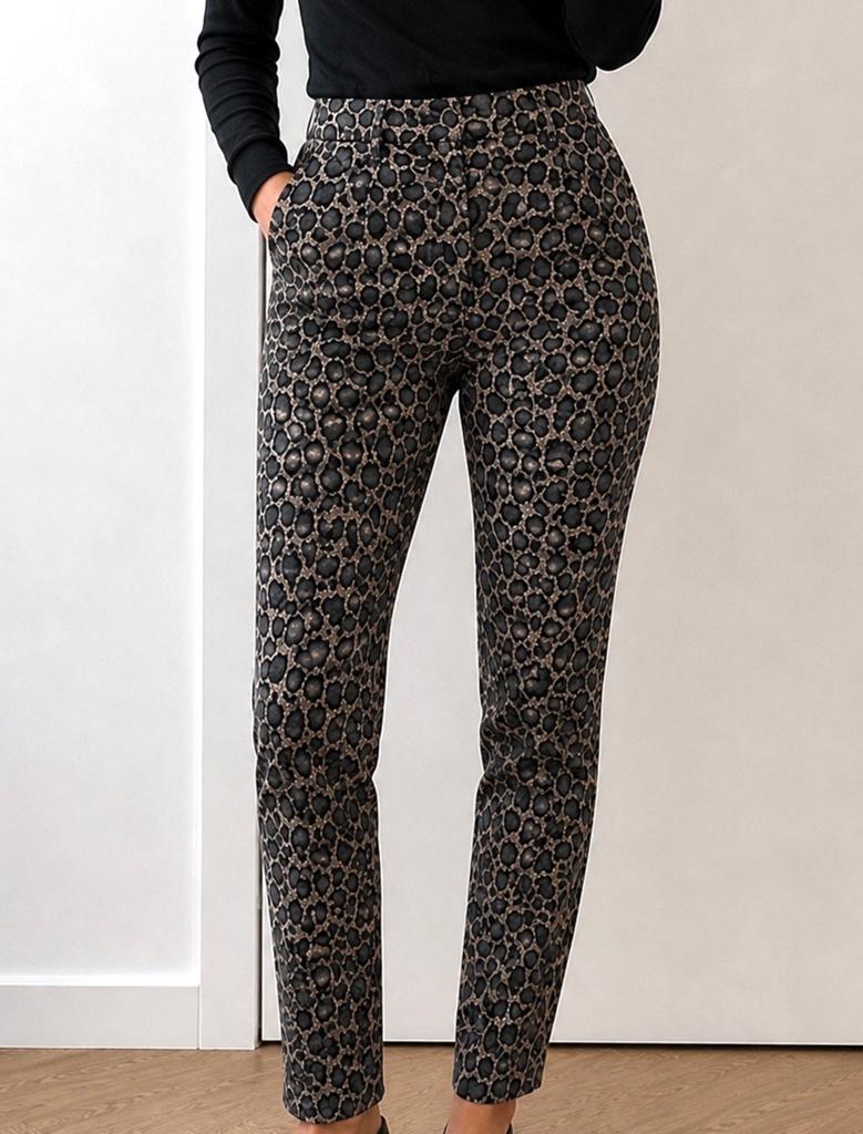 Five Units metallic leopard broek W29, Maat 38/40 (M), Zwart, Ophalen of Verzenden, Zo goed als nieuw