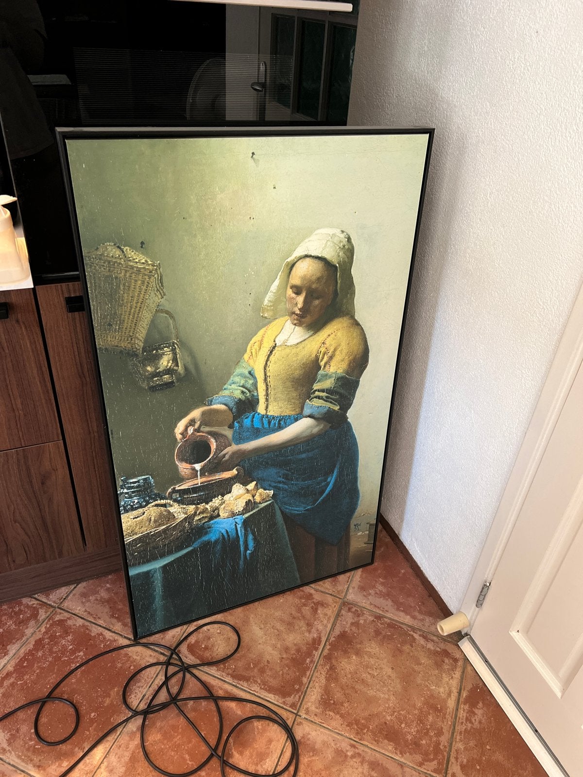 Het Melkmeisje van Vermeer, Antiek en Kunst, Ophalen, Doek, Portret of Personen, Klassiek