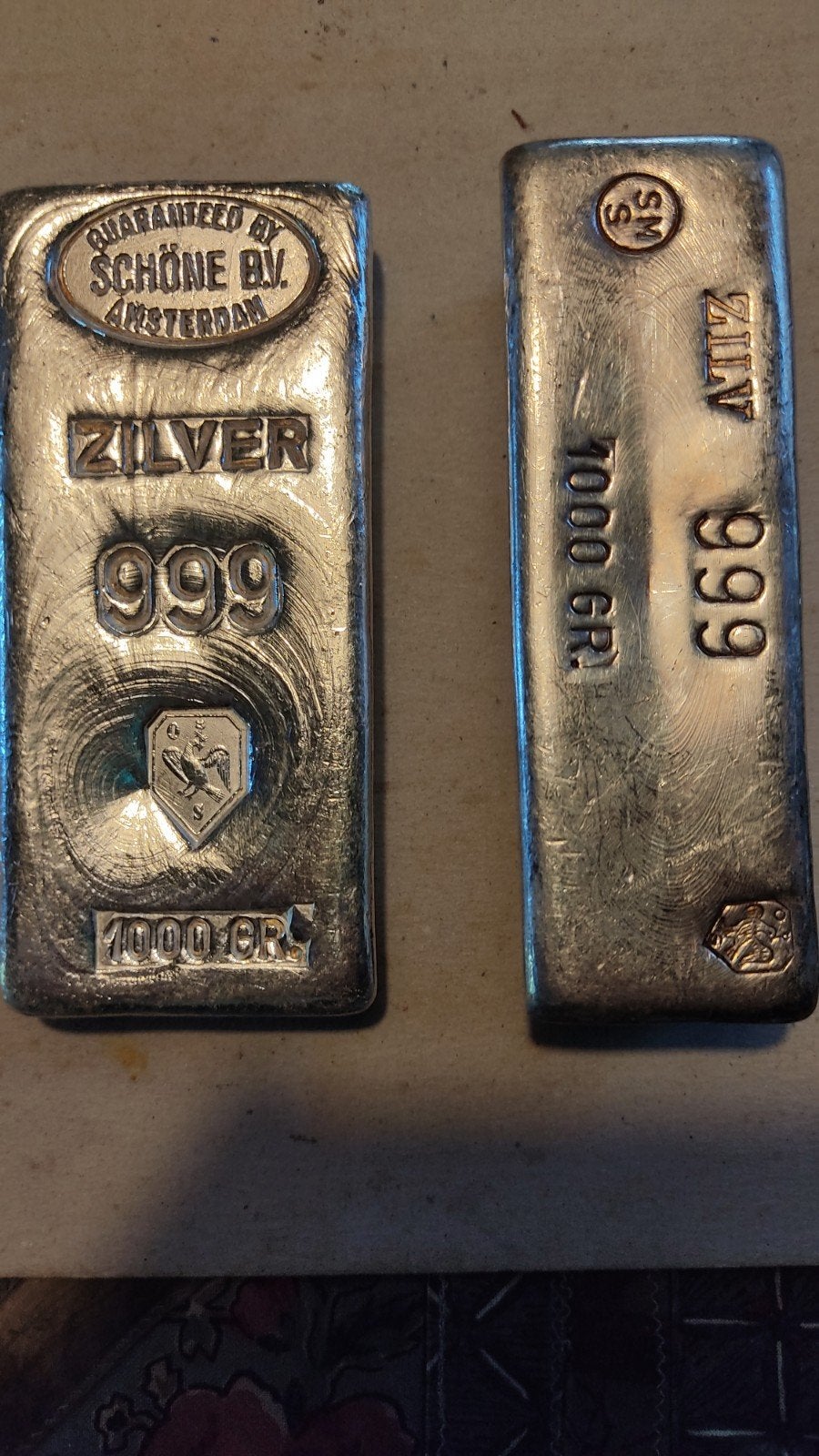 Schöne  Zilveren baar 999 puur zilver - 1000 gram, Ophalen of Verzenden, Zilver