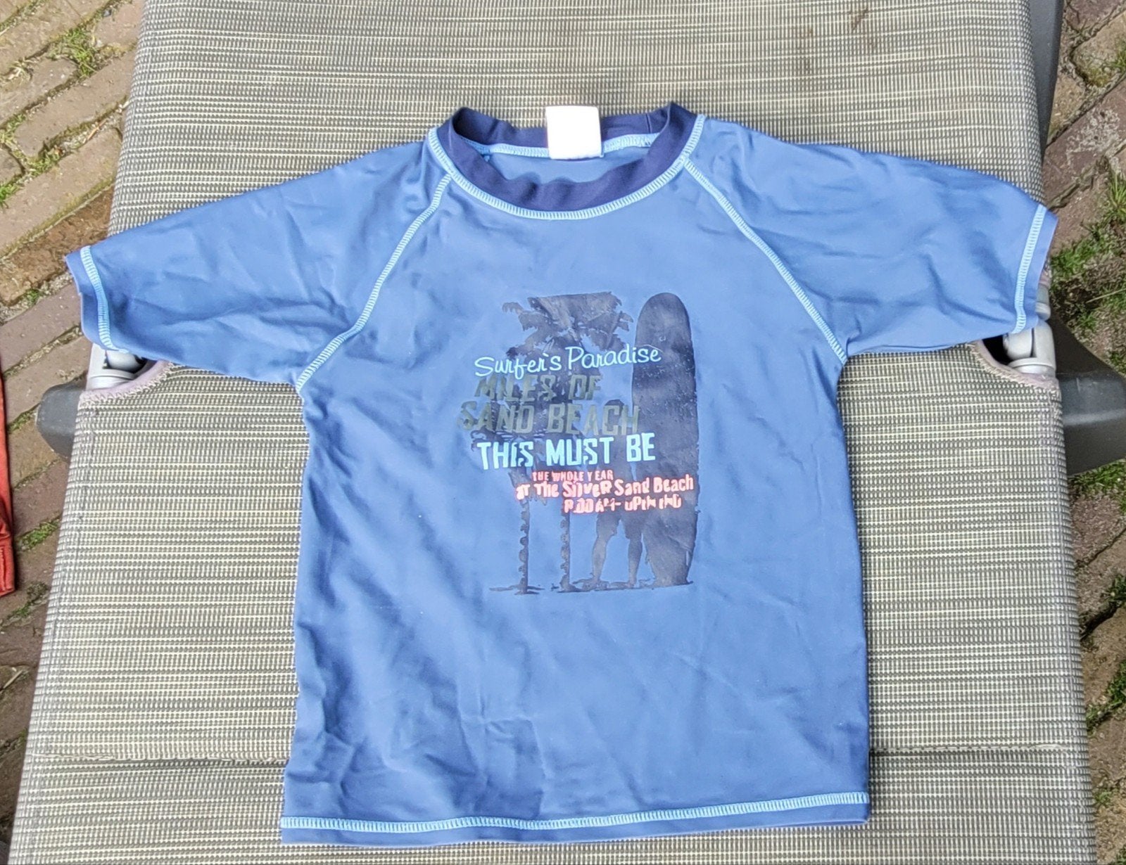 Blauw UV-zwemshirt voor jongens, maat 110/116, Gebruikt, UV-zwemkleding, Ophalen of Verzenden, Maat 110