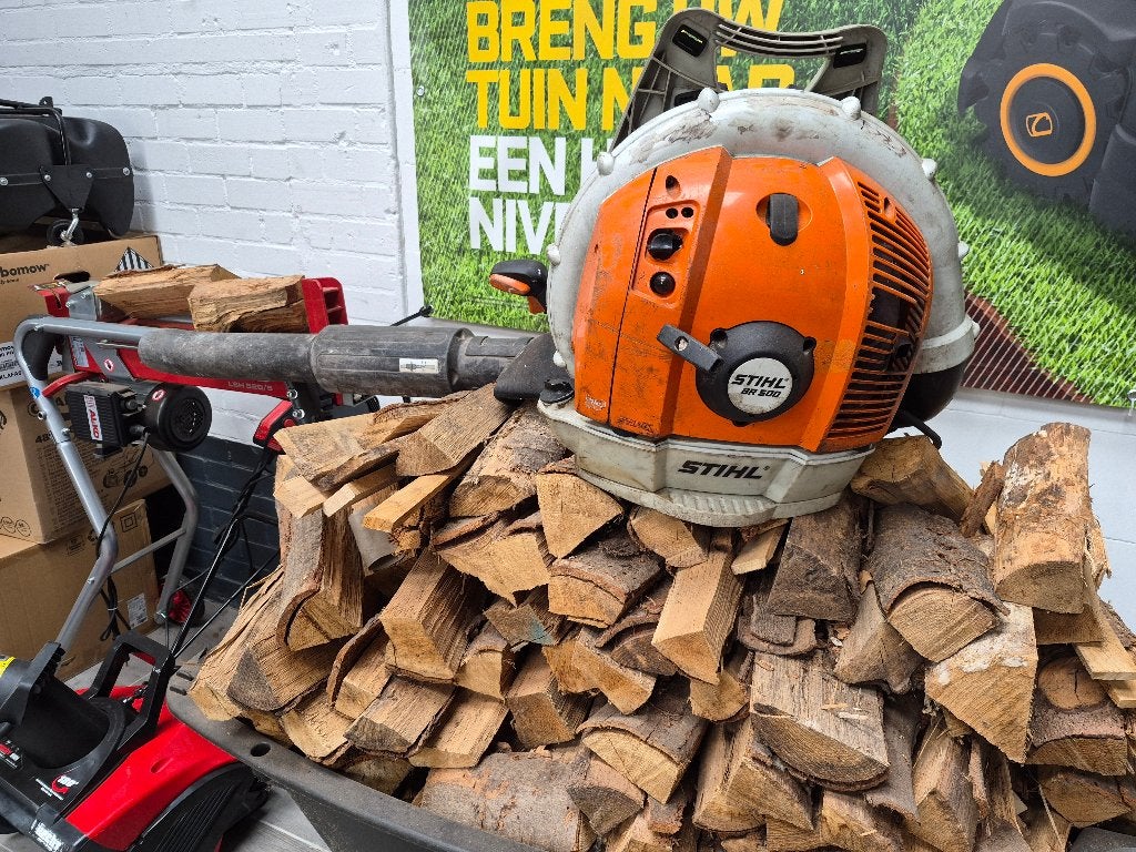 Stihl BR500 rugbladblazer, Ophalen, Gebruikt, Ruggedragen, Met opvangzak