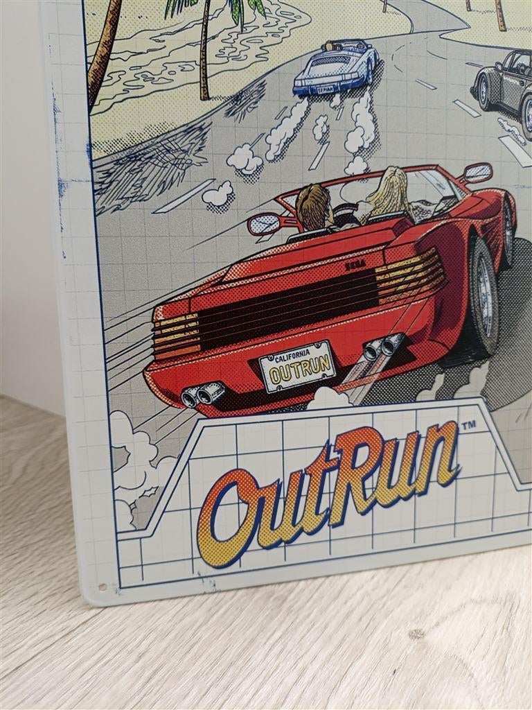 SEGA OUTRUN Retro Arcade Metalen Wandbord Poster |, Spelcomputers en Games, 1 speler, Nieuw, Ophalen of Verzenden, Vanaf 3 jaar