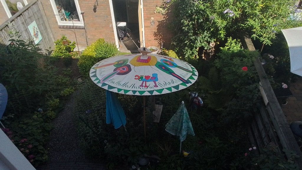 Beschilderde parasols  Yeroen Oosterman, Antiek en Kunst, Kunst | Schilderijen | Modern, Ophalen, Abstract, Olieverf, Overige materialen