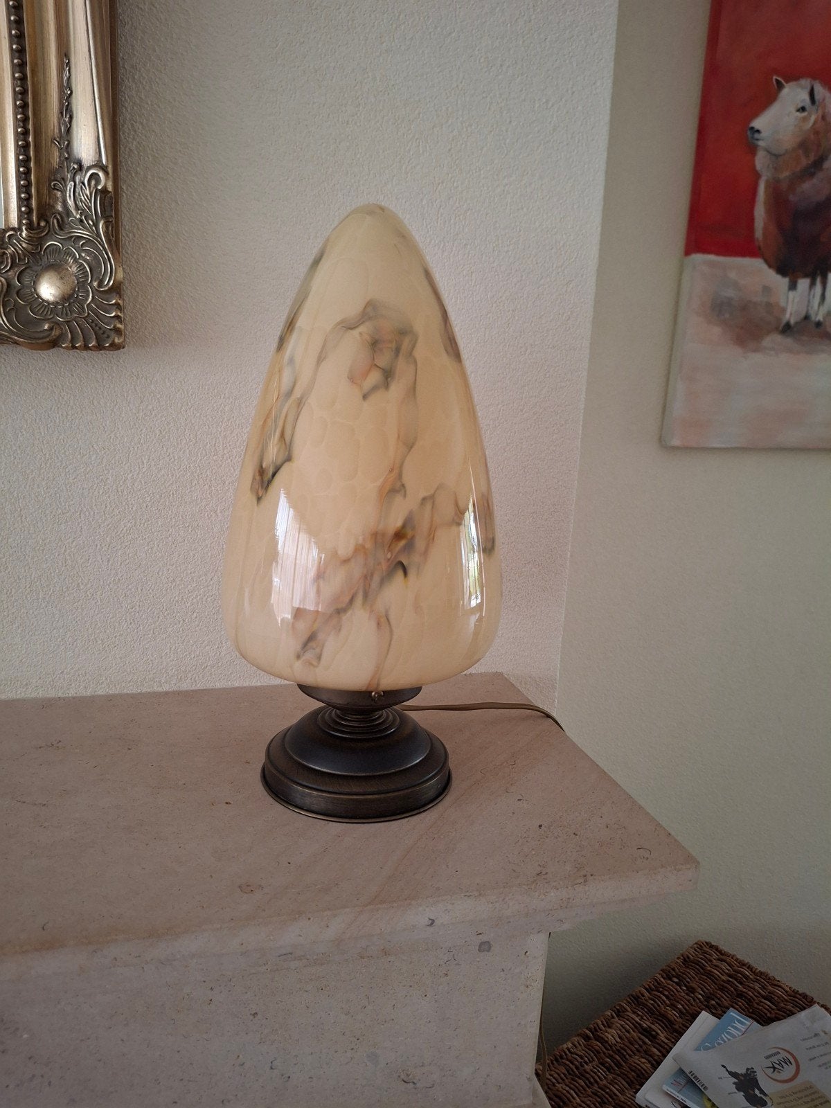 Tafel lamp, Ophalen, Zo goed als nieuw, Glas
