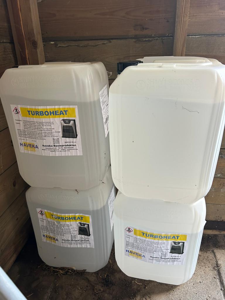 Geurloze vloeibare brandstof 4x20L turboheat haveka, Ophalen, Nieuw