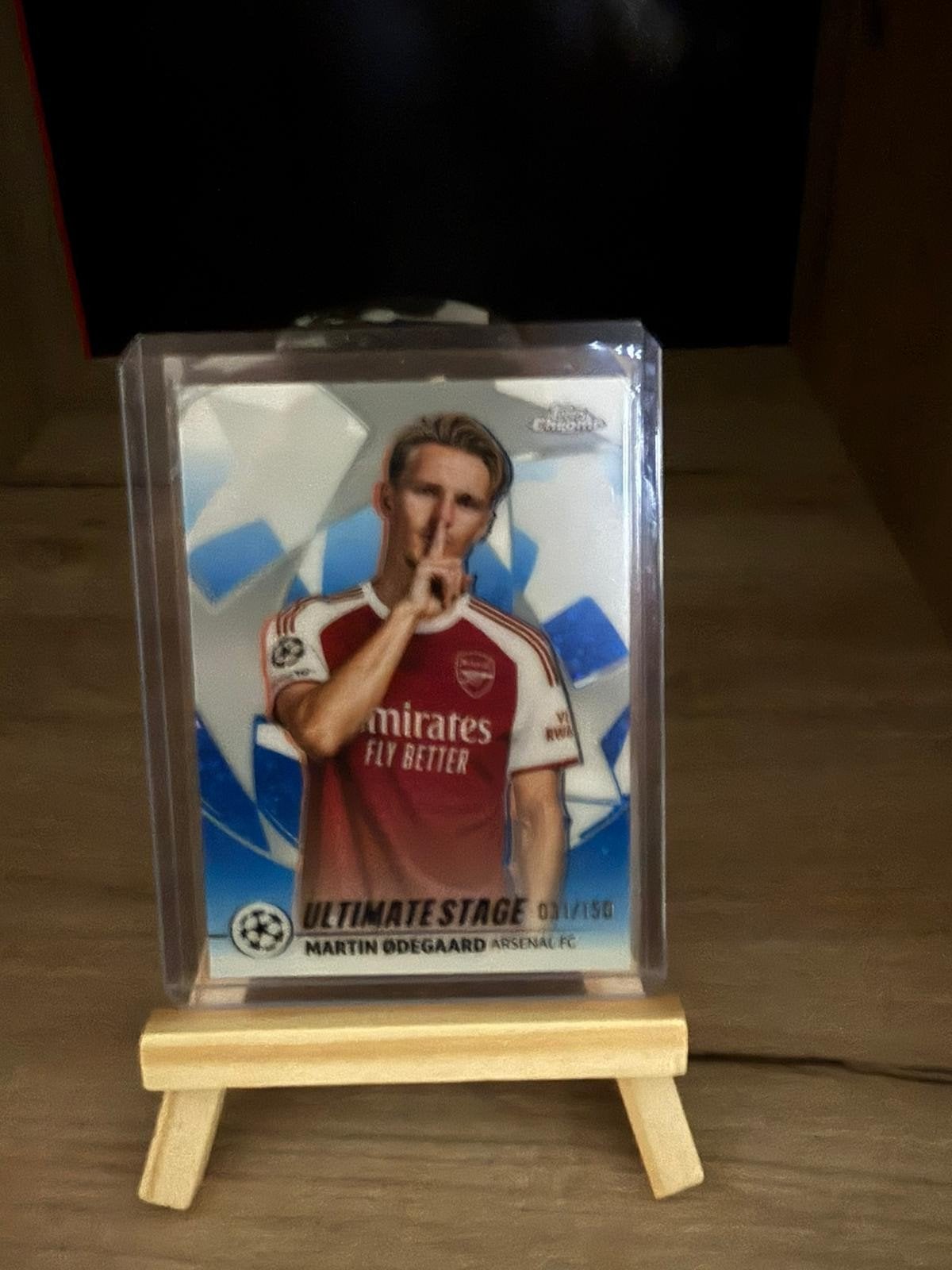 Martin Ødegaard Ultimate Stage Chrome Kaart Arsenal FC, Ophalen of Verzenden, Zo goed als nieuw, Buitenlandse clubs, Spelerskaart