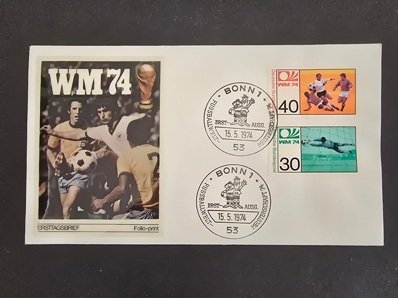Eerstedagenveloppe West-Duitsland WK 1974 2, Ophalen of Verzenden, Onbeschreven, Europa