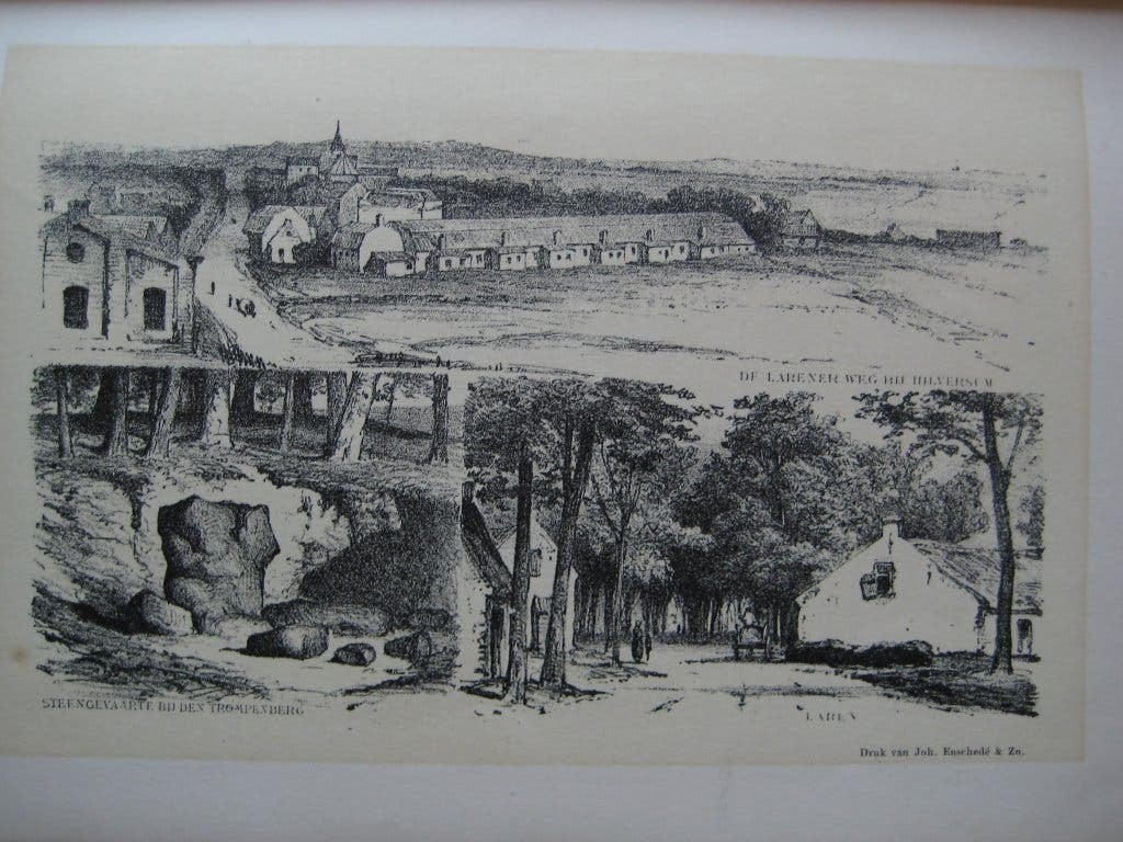 87 / Hilversum / Laren   Litho 1876, Ophalen of Verzenden, Landschappen, Lithografie