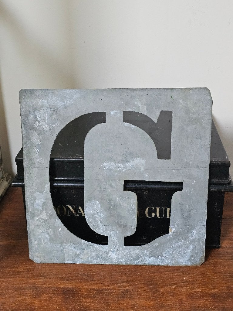 GROOToud zinken lettersjabloon alfabet LETTER 'G'   26X26cm, Ophalen of Verzenden