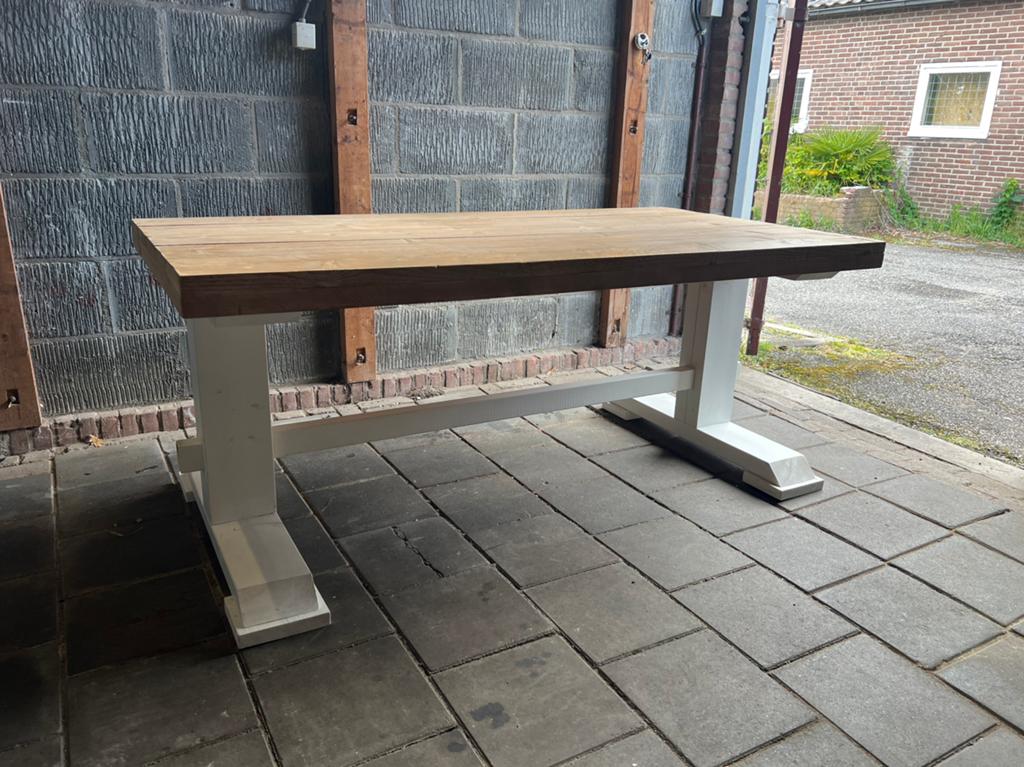 Landelijke eetkamer tafel 180 x 95cm gemaakt van stijgerhout, Huis en Inrichting, Tafels | Eettafels, Ophalen, Gebruikt, 50 tot 100 cm