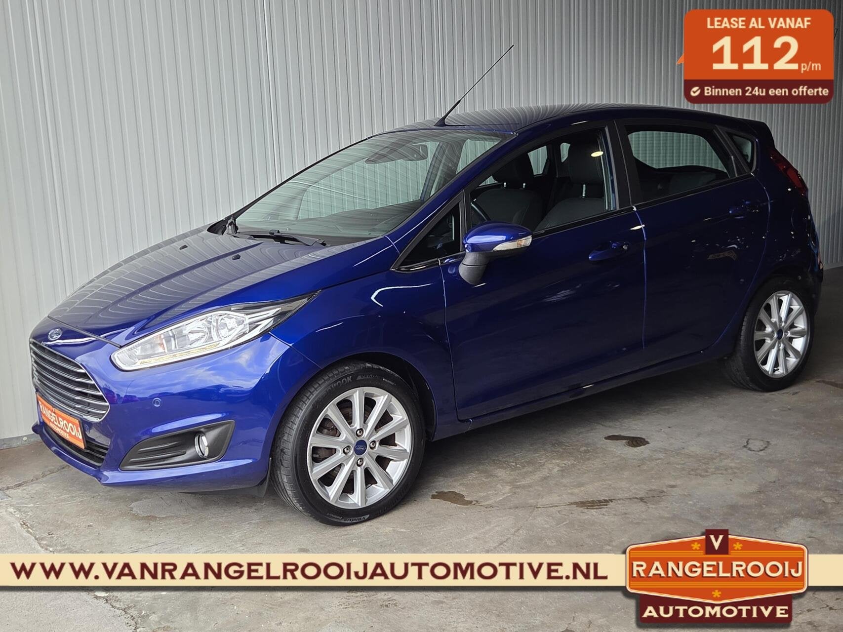 Ford Fiesta 1.0 EcoBoost Titanium, clima, cruise, voorruitve, Voorwielaandrijving, 101 pk, Euro 6, Blauw
