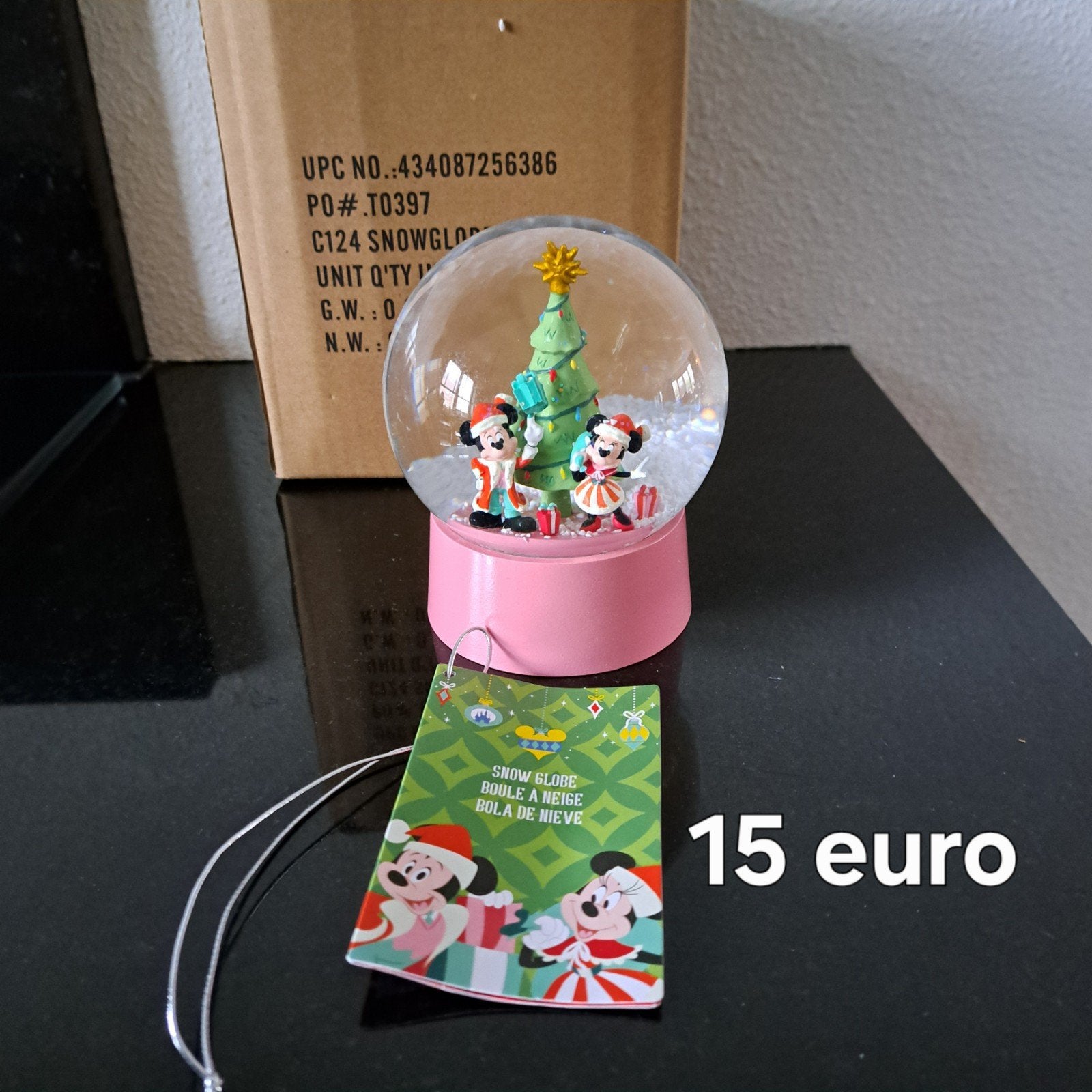 disney kerst snowglobe mickey minnie mouse nieuw, Verzamelen, Disney, Ophalen, Mickey Mouse, Nieuw, Beeldje of Figuurtje