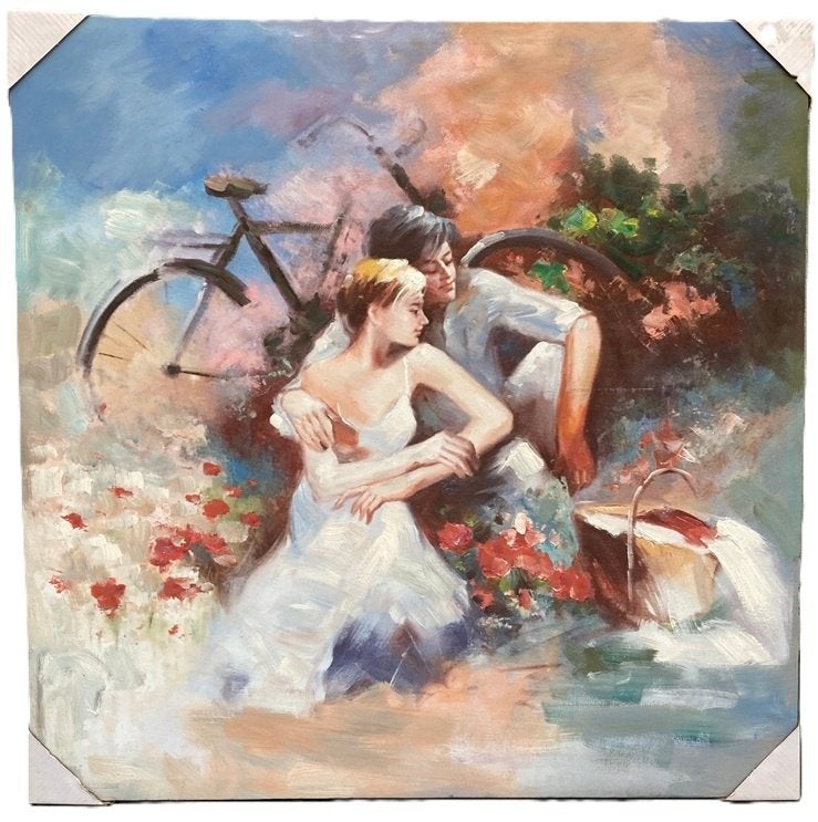 SCHILDERIJ ROMANTISCHE PICKNICK 70x70 cm, Ophalen