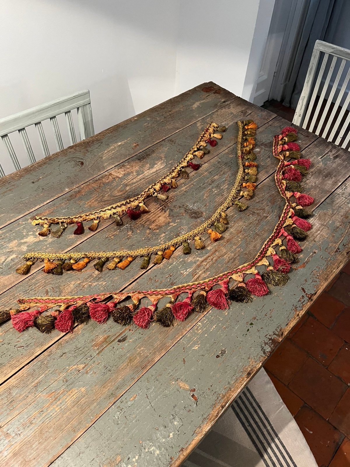 ANTIEK VINTAGE RETRO PASSEMENTERIE BAND KWASTJES, Ophalen of Verzenden, Gebruikt, Overige typen