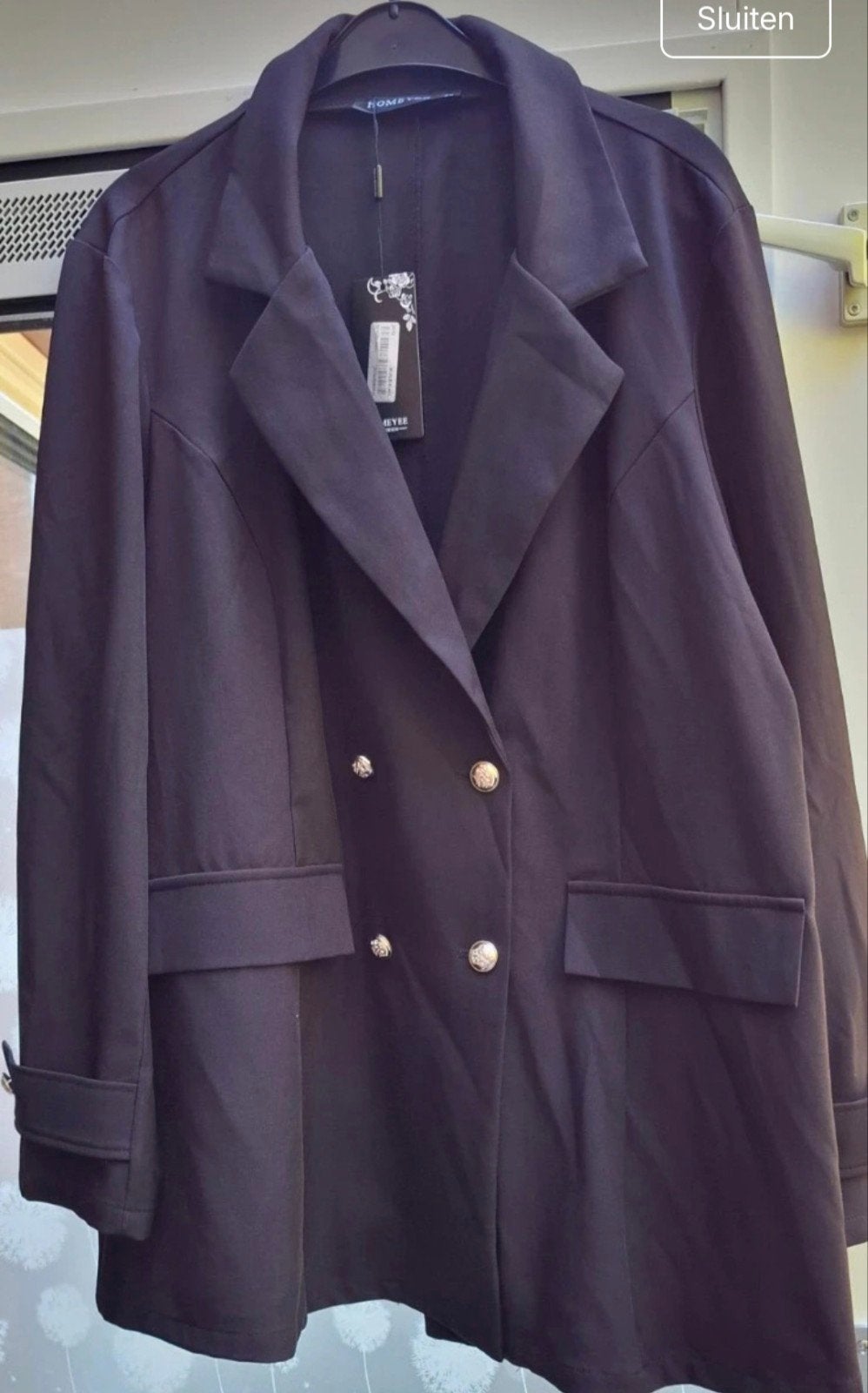 Nieuwe HOMEEYEE Fashion Double-Breasted Blazer, Zwart, Maat 46/48 (XL) of groter, Nieuw, Ophalen of Verzenden