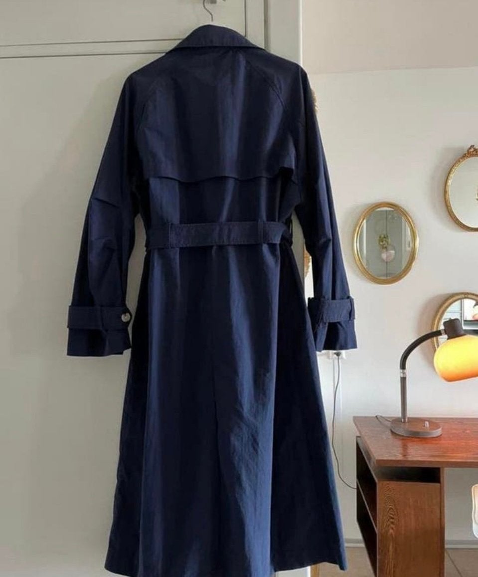 Trenchcoat Jas Hema Maat M zgan, Kleding | Dames, Ophalen of Verzenden, Zo goed als nieuw, Maat 38/40 (M), Blauw