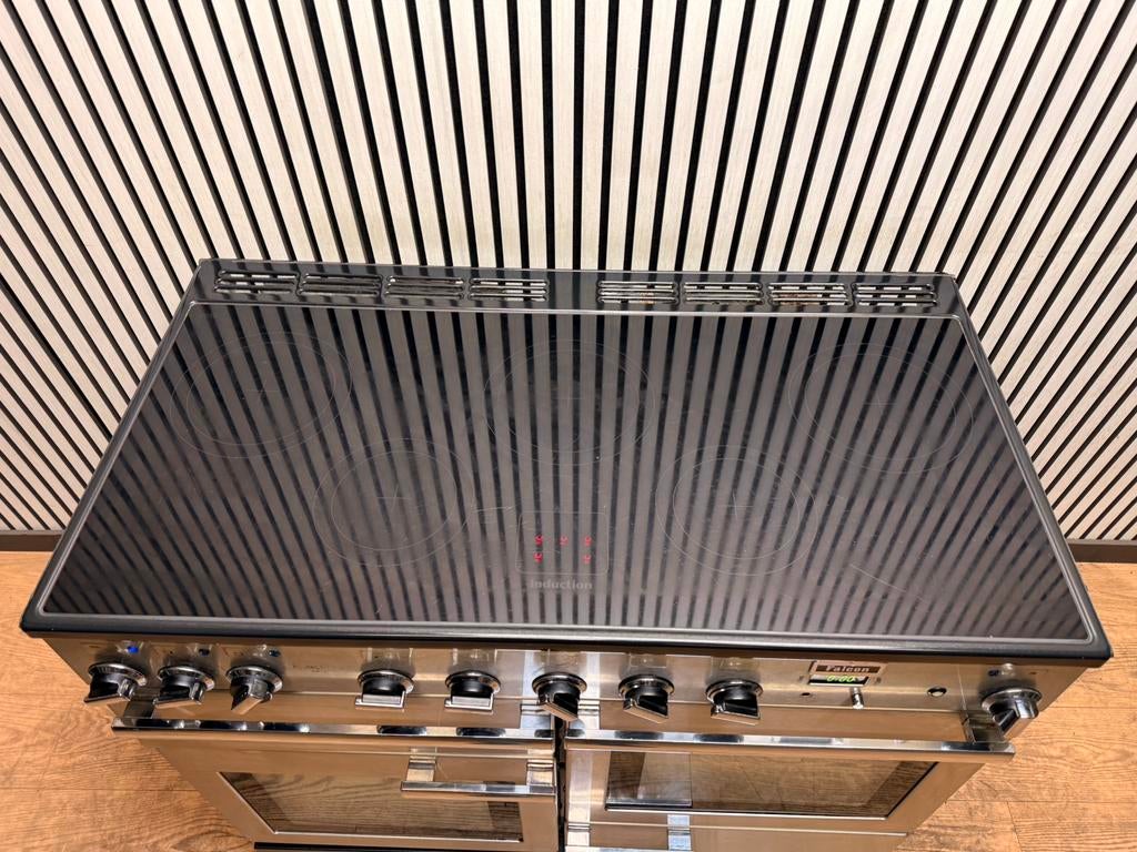 Luxe Falcon de Luxe Fornuis INDUCTIE RVS met 3 ovens 110 cm, Witgoed en Apparatuur, Fornuizen, Fornello Esperta, Refurbished, Ophalen of Verzenden