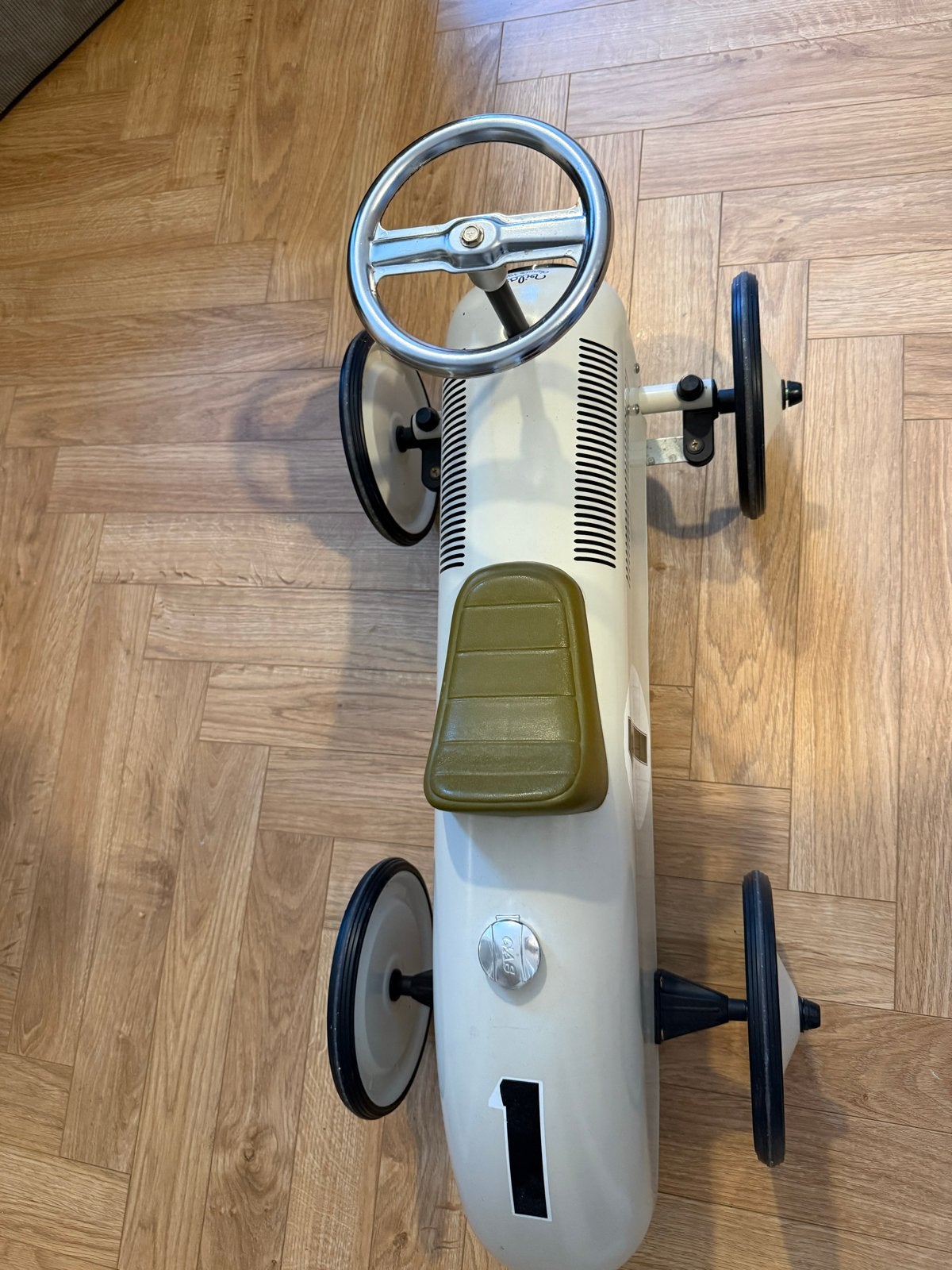 Vilac Race Auto Beige - Vintage Stijl Loopauto, Ophalen, Zo goed als nieuw, Loopvoertuig