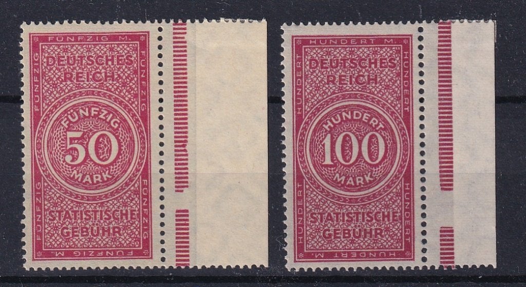 D2A) Reich 2x hoge wrd MNH statistisch Gebuhr pr ex, Verzenden, Duitse Keizerrijk, Postfris