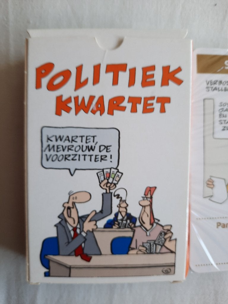 Politiek kwartet,kaarten nieuw in plastic,ontwerp P. van Tol, Verzamelen, Ophalen of Verzenden, Nieuw, Kwartet(ten)
